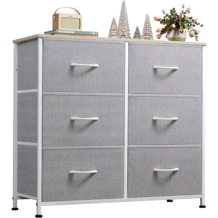 Gabinete de 7 Cajones Estructura de Acero y Madera para Dormitorio, Sala de Estar, Pasillo - 1