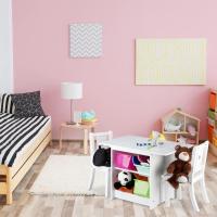 Muebles Infantiles Blancos Diseño Unisex Hierro 56 x 75 x 46 cm Una Mesa y Dos Sillas - details 2