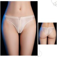 Ropa interior sexy para mujer, brillante y aceitosa con cremallera, ropa interior transparente sin costuras - details 21