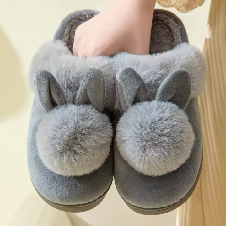 Zapatillas cálidas de una sola bola para parejas masculinas y femeninas, invierno, suelo de madera grueso, interior. - 1