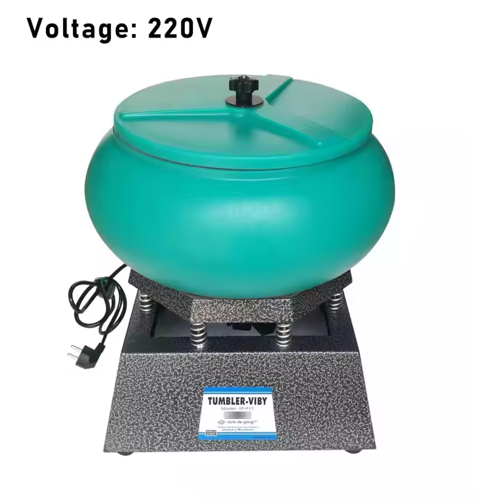 Máquina vibradora de 12L y 17 pulgadas, 350W, para joyería, pulido de metales, herramientas de acabado de barril de roca seca y húmeda, 220V de gran capacidad - 1