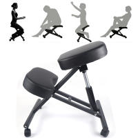 Silla neumática ergonómica para arrodillarse, taburete ajustable para corrección de postura con cuatro ruedas fáciles de enrollar, soporta hasta 250 libras - details 8