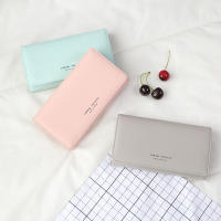 Cartera larga para mujer, bolso multifuncional de PU de 2 pliegues con correa para la muñeca extraíble para tarjeta de billete, teléfono inteligente - details 3