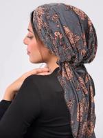 Gorros Hijab musulmanes de Ramadán, turbante de cola larga elástico suave para la cabeza, tocado estampado de moda, utilizable - details 11