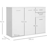 Gabinete Consola Buffet Mueble Organizador Almacenaje Multiusos Comedor Puertas Cajones 71x35x76cm - details 11
