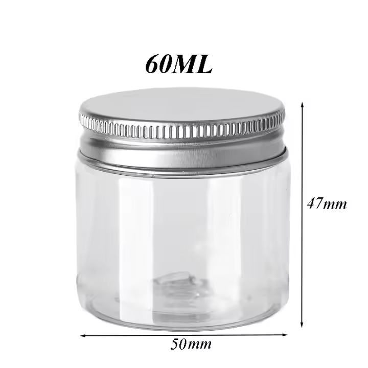 Frascos redondos de aluminio con tapa para almacenamiento, frascos de plástico vacíos para cosméticos, comida, viaje, 30/50/60/80/120/150ml, 20 piezas - 1