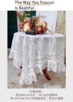 Mantel redondo Ence blanco, juego de mesa hilo, romántico, bordado francés, decoración de boda - details 7