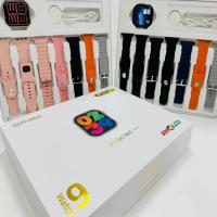S9 Pro Max-reloj inteligente deportivo, dispositivo con llamadas, Bluetooth, recordatorio de mensajes, frecuencia cardíaca, de 7 piezas correa de reloj, carga inalámbrica - details 0