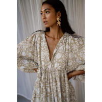 Vestido corto de vacaciones de playa de rayón informal suelto con lazo floral para mujer de moda de verano - details 114