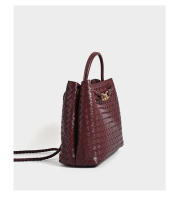 Nuevo Bolso de Mujer Tejido con Hebilla de Cuerda de Metal Bolso de Mano Portátil Retro - details 16