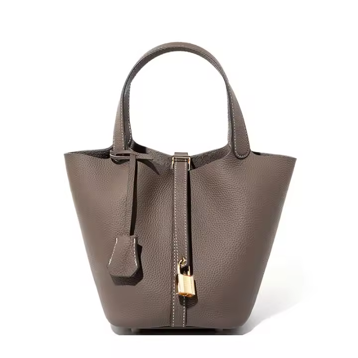 Bolso de cuero de las mujeres de la cesta vegetal del cubo de agua de la nueva textura de la moda, bolso del regalo de boda superior - 1