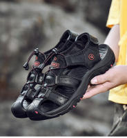 Sandalias deportivas de verano para hombre, sandalias para senderismo al aire libre, punta cerrada, cuero genuino, sandalias informales para caminar, zapatos de agua - details 12