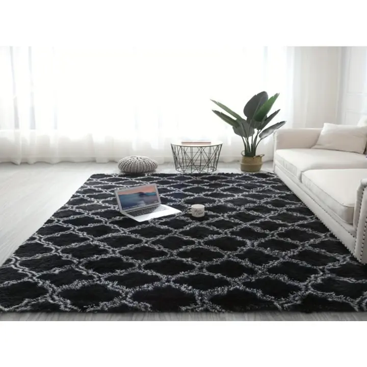 Alfombra De Diseño A Cuadros, Moderno Estilo Nórdico, Cálido Y Suave, Cojín De Dormitorio esponja, 1 unidad - 1