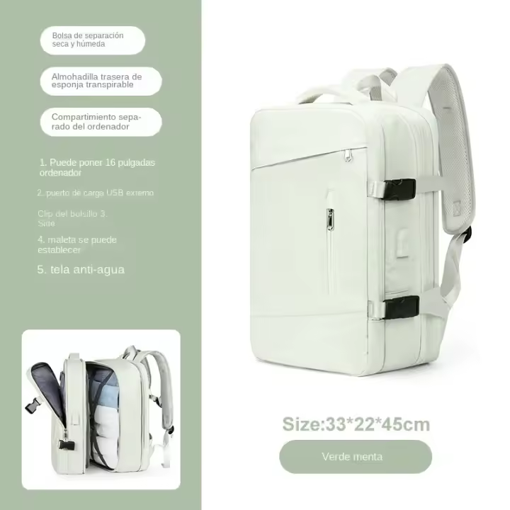 Nueva mochila para computadora de gran capacidad para viajes de negocios - 1