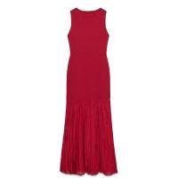 OUWU- Vestido largo de punto a rayas de arco iris para mujer, vestido de vacaciones sin mangas con cuello en V y espalda descubierta, elegantes vestidos de calle de verano - details 0