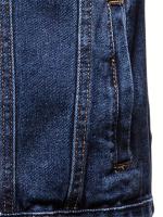 Chaqueta vaquera desgastada informal para hombre, abrigo con solapa de estilo callejero con múltiples bolsillos - details 4
