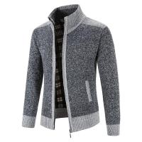 Chaqueta tipo suéter con cuello levantado para hombre, top de punto grueso, cárdigan informal de moda, cálido, otoño e invierno - details 2