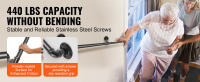 SucceBuy Pasamanos de escalera de tubo, acero al carbono, soporte industrial para montaje en pared, esquina redonda para uso interior y exterior - details 1