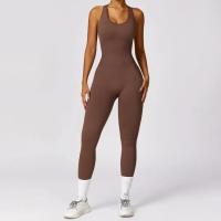 Traje de Yoga sin Costuras Bodysuit de Exercicio Adelgazante Material de Nylon Patrón Sólido - details 1