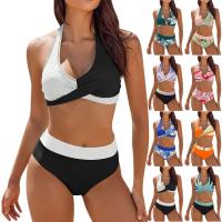 Bikini con estampado floral para mujer, traje de baño de dos piezas, de cintura alta, para adolescentes - details 0