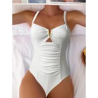 Traje de baño brillante con cuello en V para mujer 2025, traje de baño de una pieza para playa, para mujer. - details 4