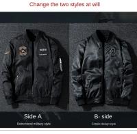 Chaqueta de piloto de la Fuerza Aérea para hombre, traje de béisbol de otoño/invierno, marca de moda, doble cara, grueso, grande - details 2