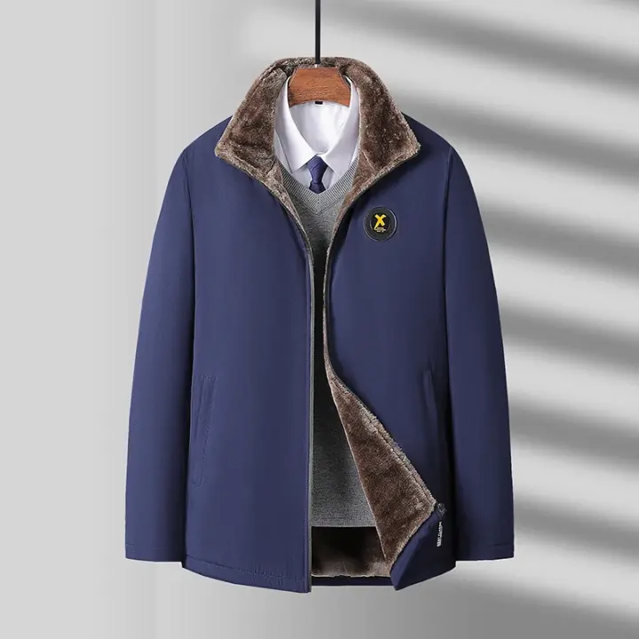 Chaqueta de algodón de gran tamaño para hombre, chaqueta de lana gruesa cálida a prueba de viento, Tops de tiro callejero casuales de moda, invierno, nuevo - 1