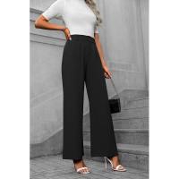 Pantalones de oficina de cintura alta y pierna recta para mujer para otoño - details 2
