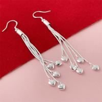 Pendientes ondulados chapados en plata, joyería de moda femenina, estilo minimalista, regalo de Navidad. - details 31