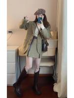 Conjunto de traje para mujer, elegancia Retro francesa de alta gama, chaqueta holgada y conjunto de dos piezas de media falda, otoño 2023 - details 4