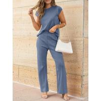 2025 Conjunto informal de punto para mujer: suéter de punto sin mangas + conjunto de dos piezas con pantalones de pierna ancha - details 23