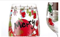 Copa de Tema Navideño Pinta a Mano 16oz Vino Copa de Santa Claus, Lluvicero, Renos - details 7