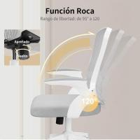 Silla de Escritorio Ergonómica con Soporte Lumbar Altura Ajustable, Reposabrazos Abatible, Para Oficina en Casa Gris - details 14