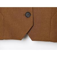 BUNO-Nueva moda para mujer, chaleco ajustado de algodón y lino con una hilera de botones, chaleco con cuello en V, chaleco retro para mujer, top elegante - details 9