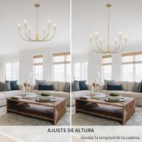 Candelabros de rueda de vagón para sala de estar, 6 luces rústicas industriales para exteriores, lámpara colgante negra para comedor, cocina, pasillo, dormitorio, ajuste de altura - details 25
