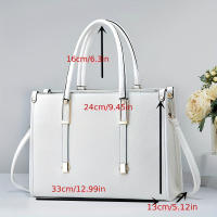 Bolso de mano elegante a la moda para mujer, bolso de hombro de gran capacidad, bolso de Color sólido, bolso versátil - details 0