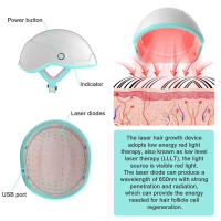 Casco de Crecimiento del Cabello Infrarrojo KTS Inalámbrico Recargable para Reparar Folículos Dañados y Promover el Crecimiento del Cabello - details 2
