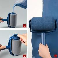 1 juego de rodillos de pintura para el hogar con varilla de extensión: cepillo de autosucción grande para pinturas de látex y pared, capa suave y uniforme, rodillo de pintura al óleo, fácil de lograr, herramientas de aplicación de pintura | Pinceles elega - details 0