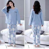 Nuevo Conjunto De Pijamas Para Mujer Primavera Otoño Invierno 2 Piezas Camiseta De Manga Larga Y Pantalones Algodón Homewear - details 3