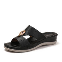 Sandalia pantuflas de suela gruesa para salidas de mujer, nuevo estilo étnico, versátil, antideslizante, con sensación de pisar caca, a - details 1