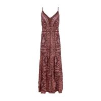 Vestido ral estampado con cuello en V y cintura alta, largo, con tirantes, estilo bohemio, para mujer - details 8