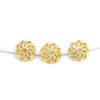 Tapas de cuentas de copos de nieve de latón de Color dorado de 18K, accesorios de alta calidad para manualidades, materiales para hacer joyas, sitio web oficial de Rosediy - details 30