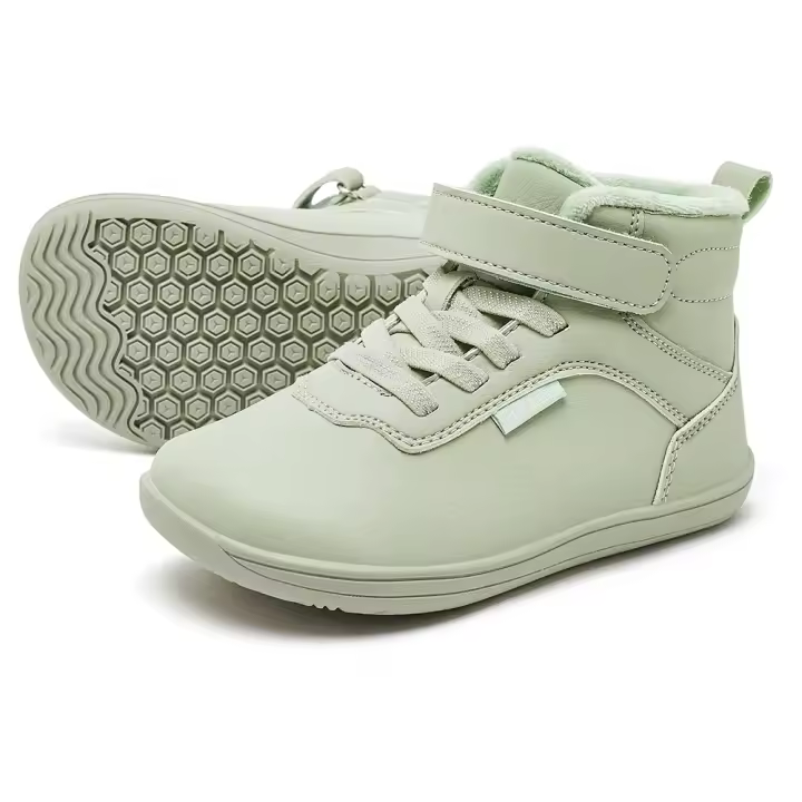 HOBIBEAR Botas de Invierno Unisex para Niños, Punta Ancha, Botines con Forro de Piel Sintética, Zapatos Familiares a Juego de Cuero Artificial - 1