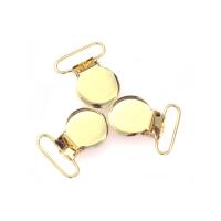 Lote de 10 piezas Clips de Metal para chupete de bebé, 1 '', 25mm, redondos, dorados, sin plomo - details 5