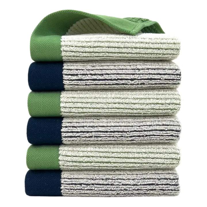 Juego de Toallas de Baño de Algodón 100% Alta Absorción, Secado Rápido, Estilo Contemporáneo,35x75cm - 1