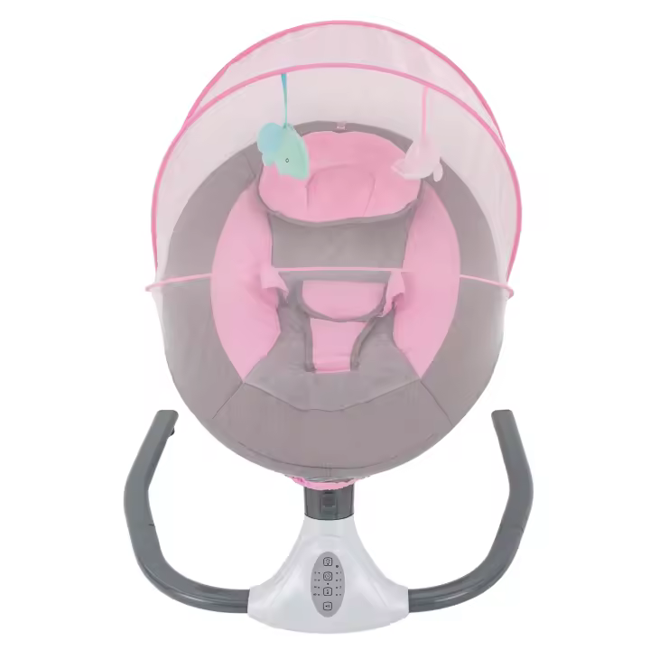 Columpio eléctrico rosa para bebés y niños pequeños, balancín portátil para interiores, juego de columpio para bebés, Moisés de música Bluetooth con Control remoto, Columpio de 4 engranajes y sincronización de 4 engranajes para bebés recién nacidos - 1