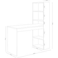 Estantería Reversible Mesa de Ordenador Blanco Artik y Roble Canadian Modelo Doble - details 2