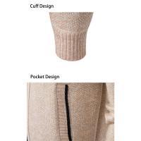 Abrigo deportivo informal para hombre, cárdigan cálido de lana con cremallera, cuello alto, Color sólido, otoño e invierno - details 29