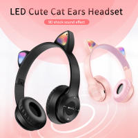 Auriculares inalámbricos con orejas de gato para videojuegos cascos con luz de Flash estéreo graves Compatible con Bluetooth para niños y niñas - details 2