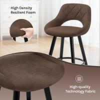 Juego de Taburetes de Cocina Alto 2 Piezas con Resalto y Reposapiés Altos para Bistro, Cafetería y Cocina Funda de Piel Sintética y Patas de Madera Blanco - details 37